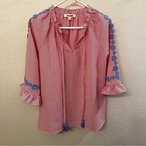 Mazik Long Sleeve V-Neck Blouse (Size Small) - Picture 1 of 5
